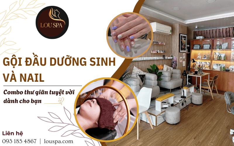combo gội đầu dưỡng sinh và nail